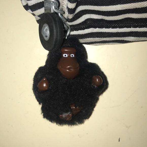 Kipling Pencil Case Black and White Stripes - Picture 2 of 4